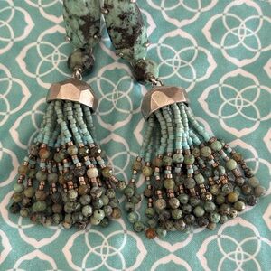 Kendra Scott Turquoise Beaded Tassel Earrings